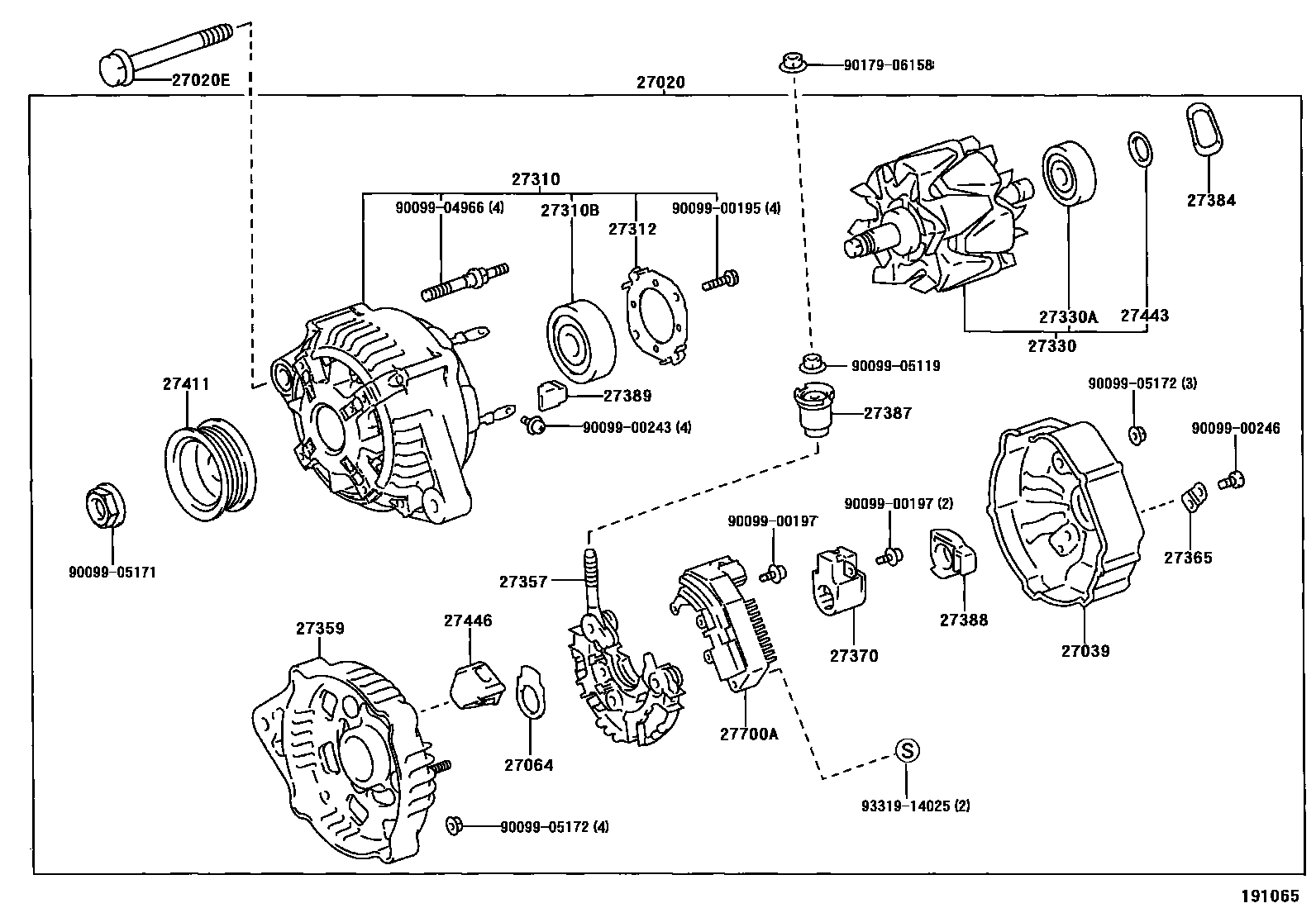 Toyota CAMRY Alternator EPC diagram — 191065
