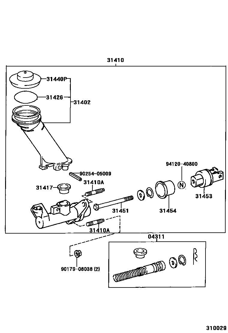 Toyota CAMRY 离合器总泵 EPC diagram — 310029