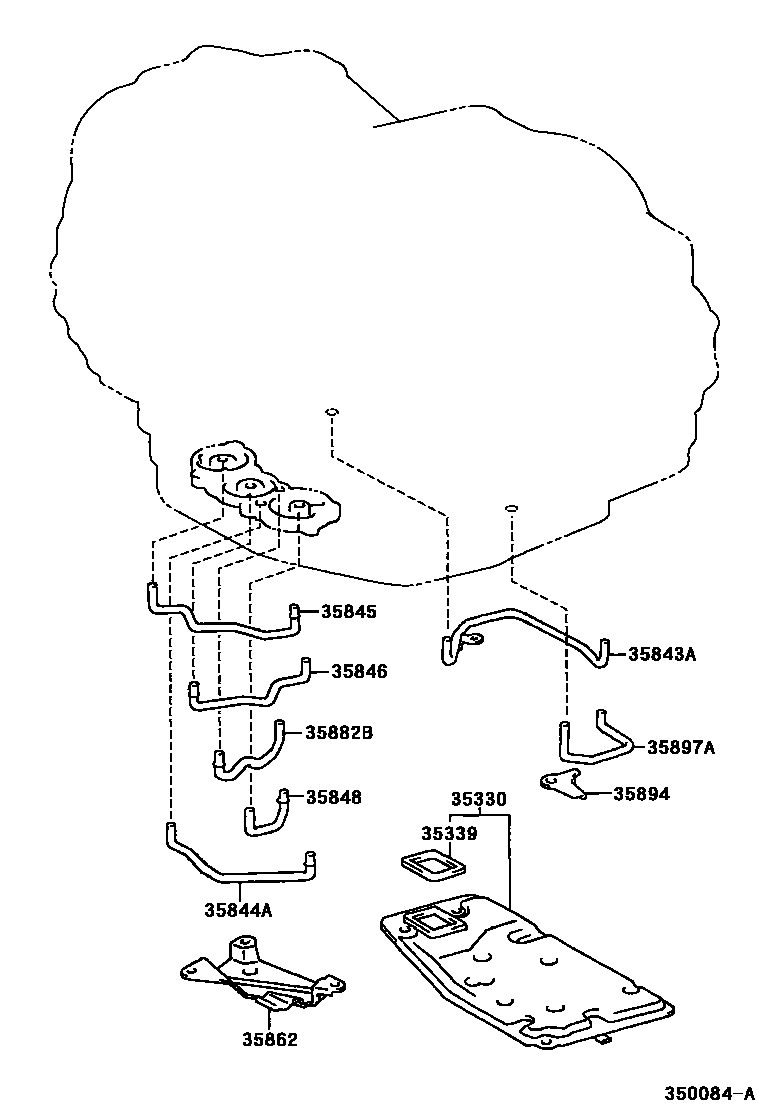 Toyota CAMRY 阀体和滤油网(ATM) EPC diagram — 350084A