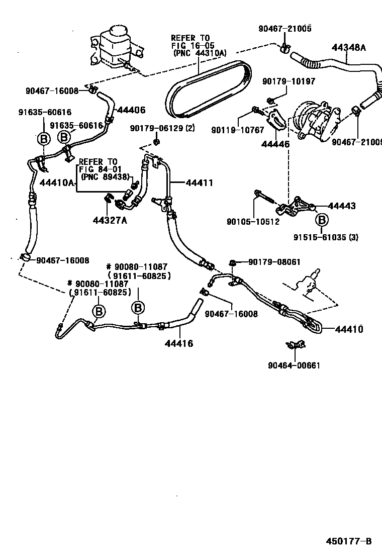 Toyota CAMRY 动力转向配管 EPC diagram — 450177B