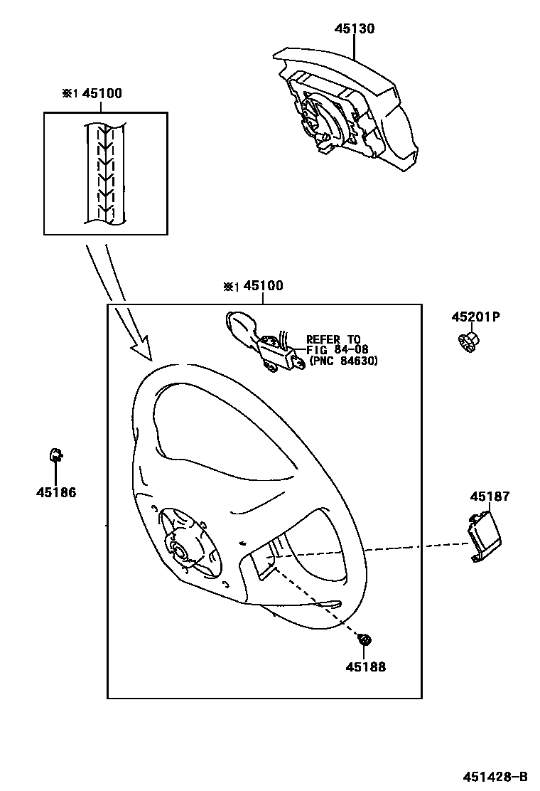 Toyota CAMRY Steering Wheel EPC diagram — 451428B
