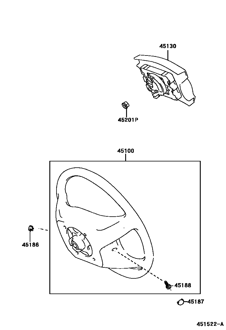Toyota CAMRY Steering Wheel EPC diagram — 451522A