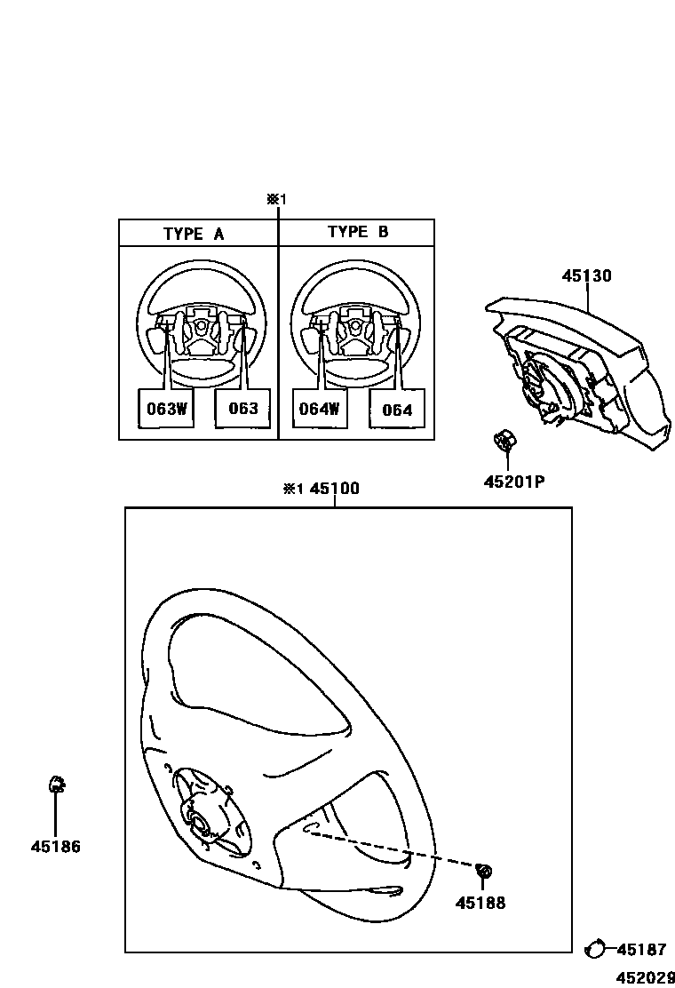 Toyota CAMRY Steering Wheel EPC diagram — 452029