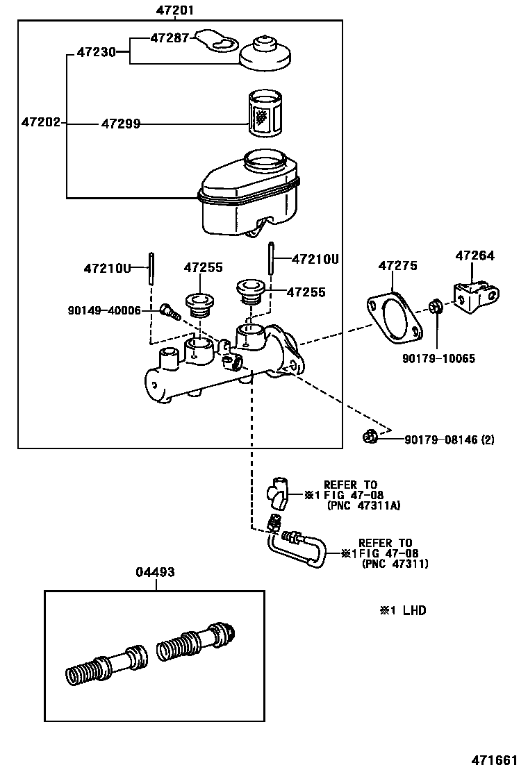 Toyota CAMRY 制动总泵 EPC diagram — 471661