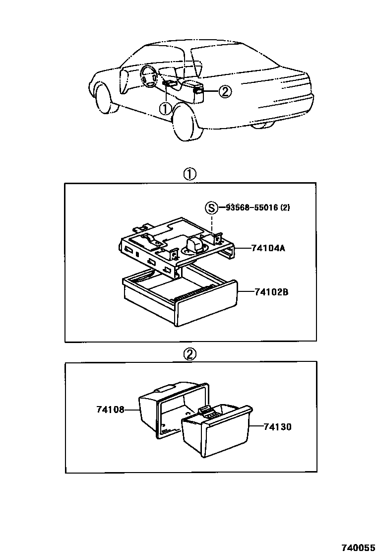 Toyota CAMRY 烟灰盒 EPC diagram — 740055