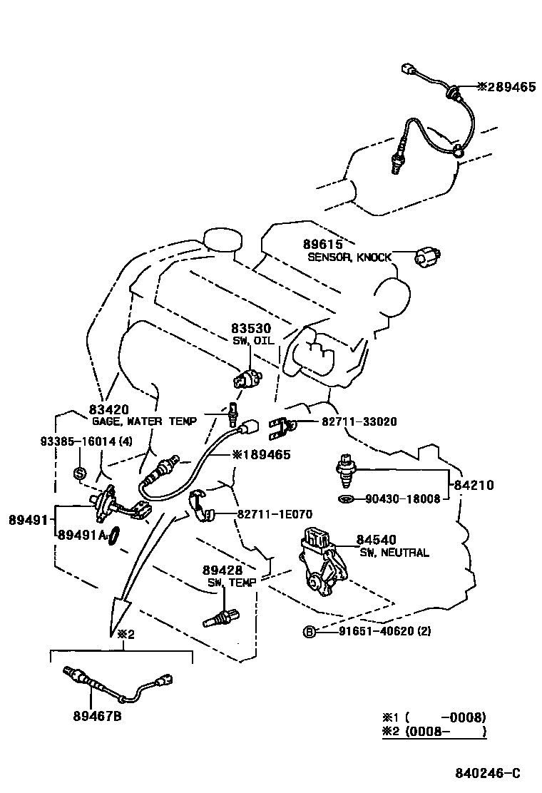 Toyota CAMRY 开关和继电器和ECU EPC diagram — 840246C