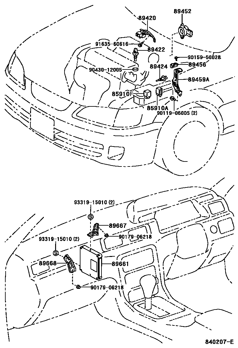 Toyota CAMRY 电子燃油喷射系统 EPC diagram — 840207E
