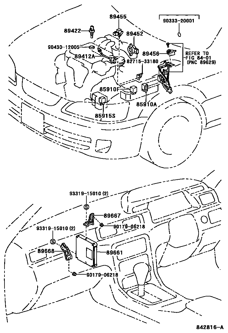 Toyota CAMRY 电子燃油喷射系统 EPC diagram — 842816A