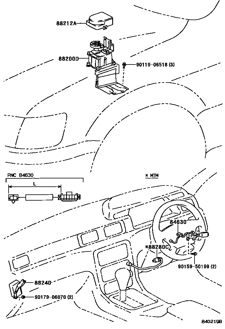 Toyota CAMRY 巡航控制(自动行驶) EPC diagram — 840219B