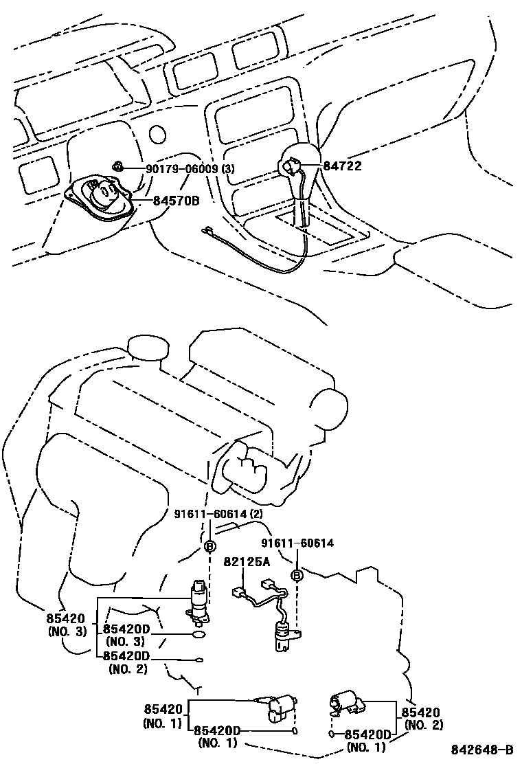 Toyota CAMRY 超速档和电子控制变速器 EPC diagram — 842648B
