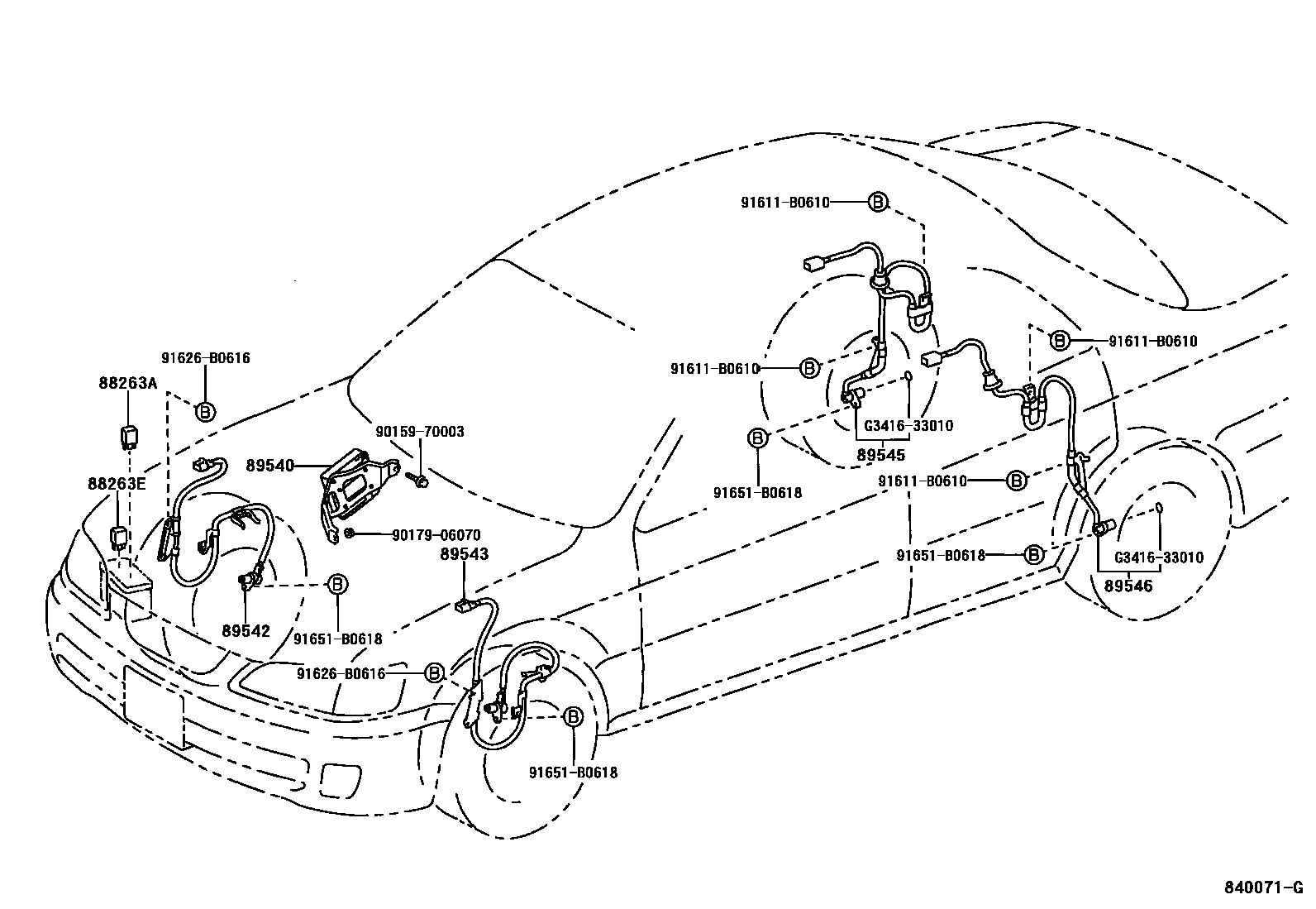 Toyota CAMRY ABS 和 VSC EPC diagram — 840071G