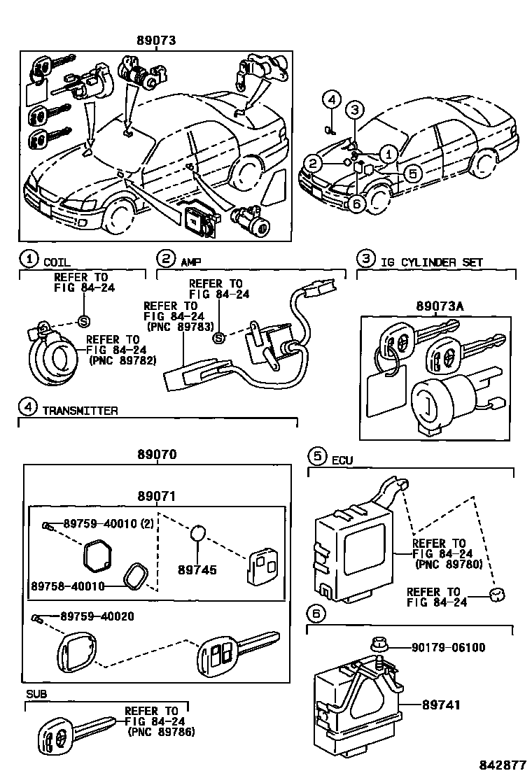Toyota CAMRY 遥控门锁 EPC diagram — 842877