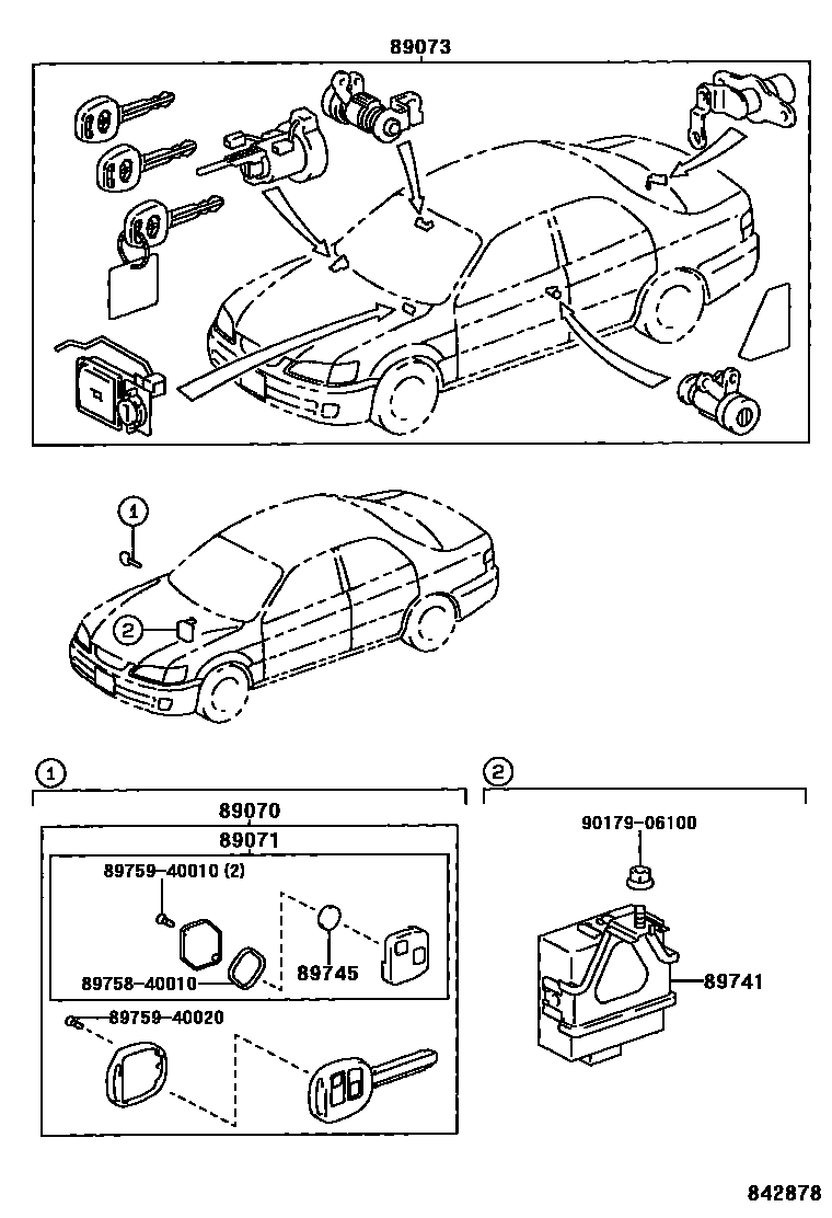 Toyota CAMRY 遥控门锁 EPC diagram — 842878