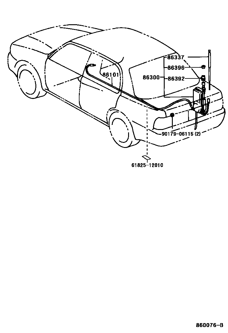 Toyota CAMRY antenna EPC diagram — 860076B
