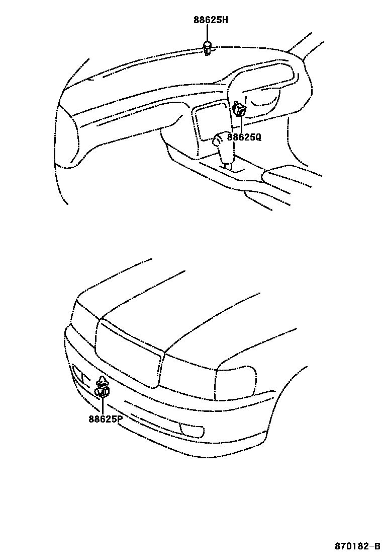 Toyota CAMRY 暖风和空调系统 - 控制器和风管 EPC diagram — 870182B