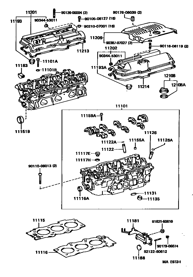Toyota CAMRY Cylinder Head EPC diagram — MAE613I