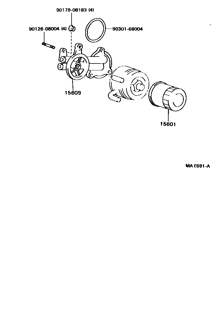 Toyota CAMRY Oil Filter EPC diagram — MAE691A