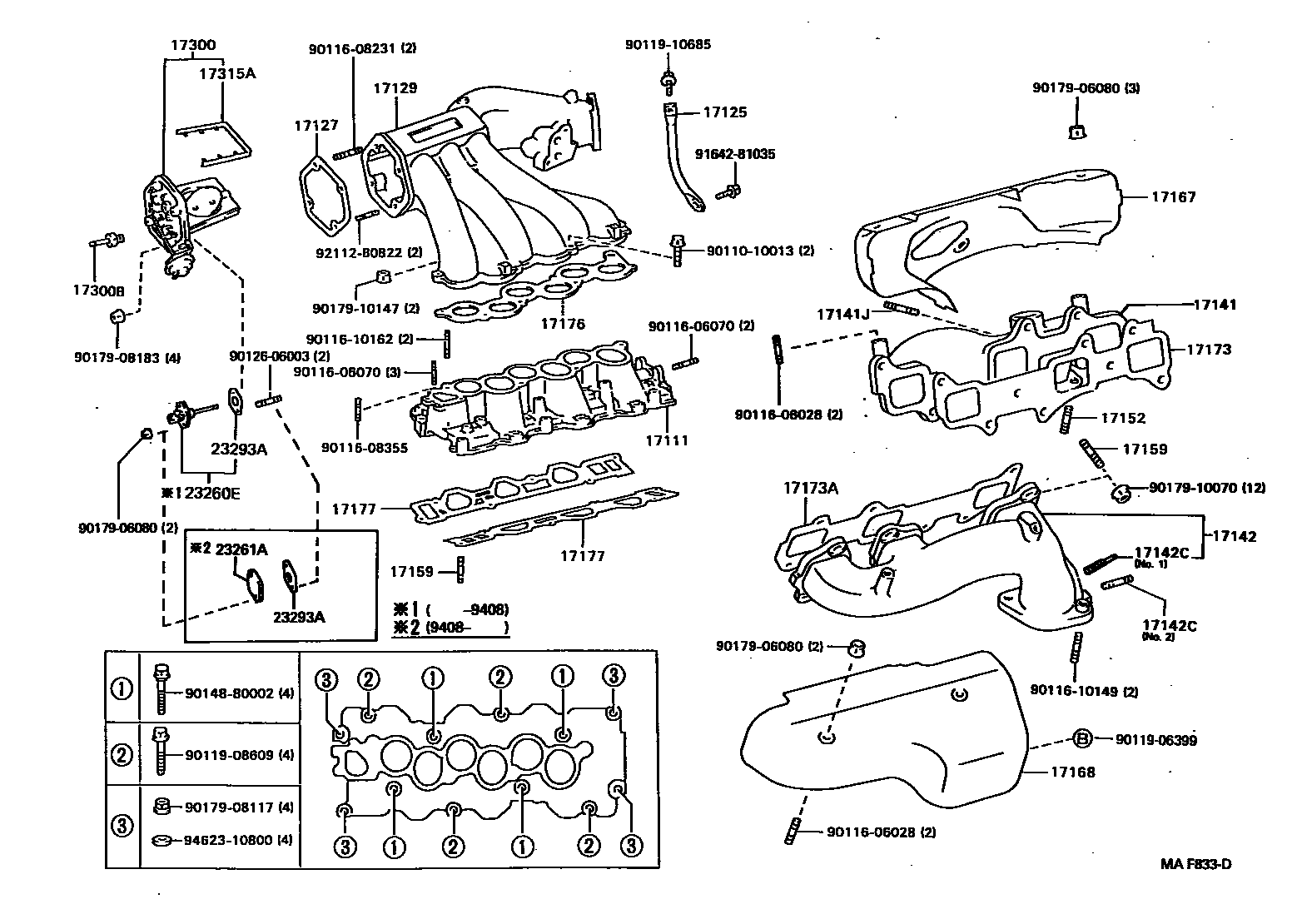 Toyota CAMRY Manifold EPC diagram — MAF833D