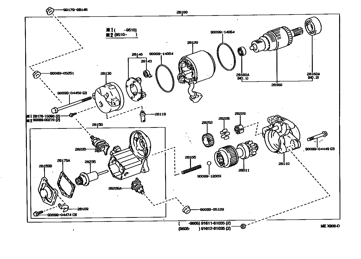 Toyota CAMRY 起动机 EPC diagram — MEX806D