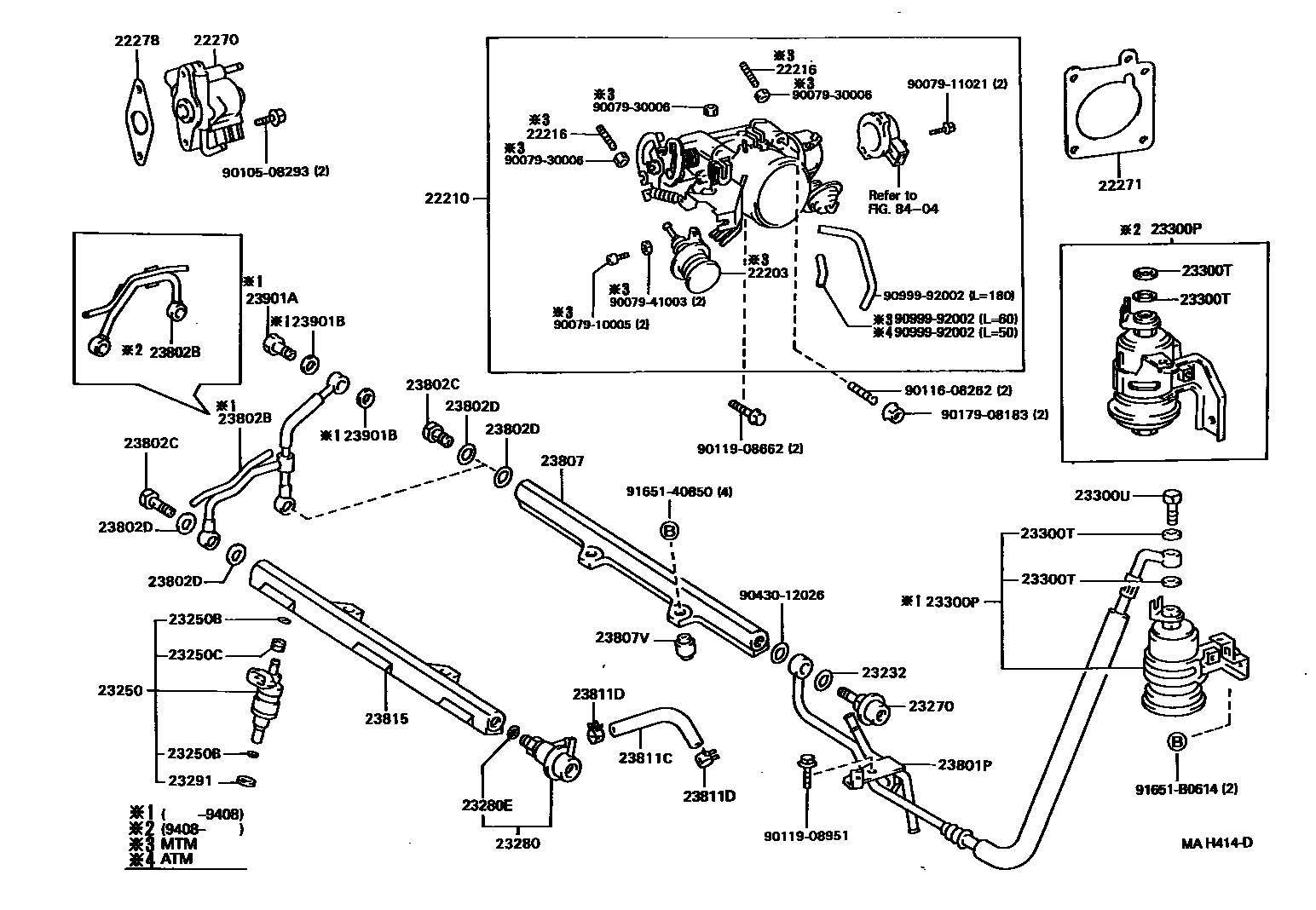 Toyota CAMRY 燃油喷射系统 EPC diagram — MAH414D