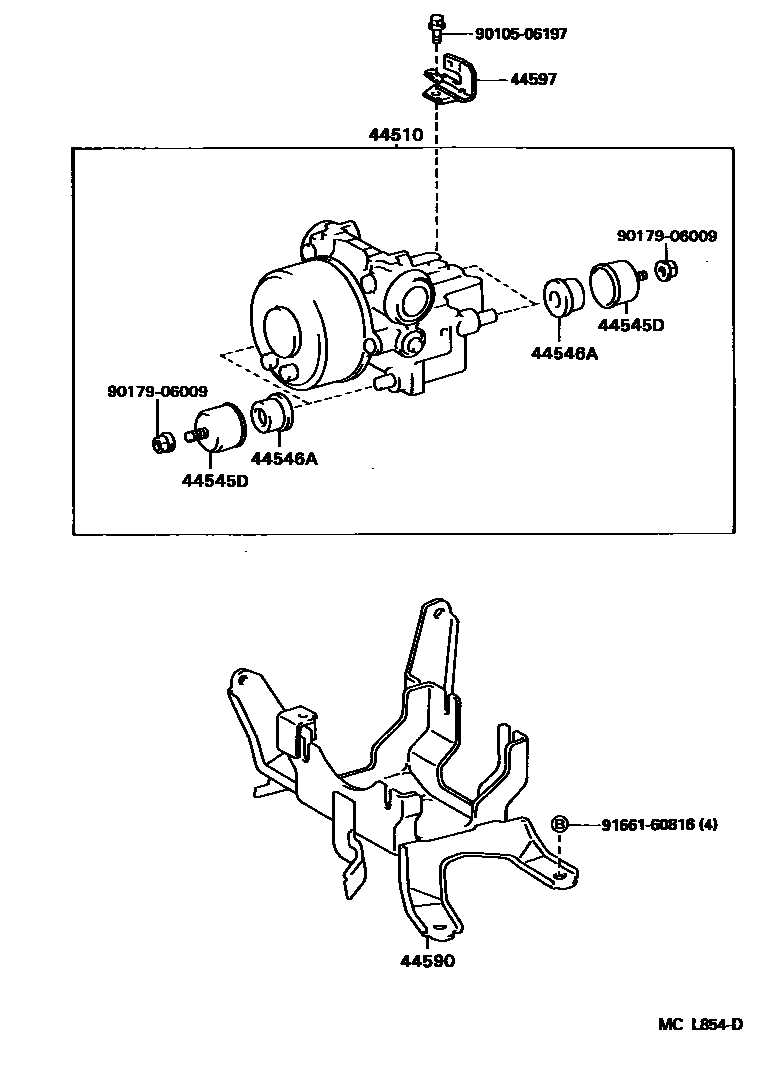 Toyota CAMRY 制动配管和卡箍 EPC diagram — MCL854D