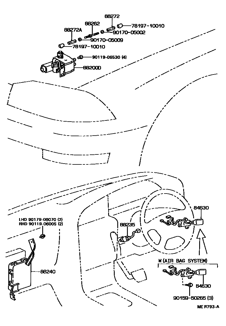 Toyota CAMRY 巡航控制(自动行驶) EPC diagram — MER793A