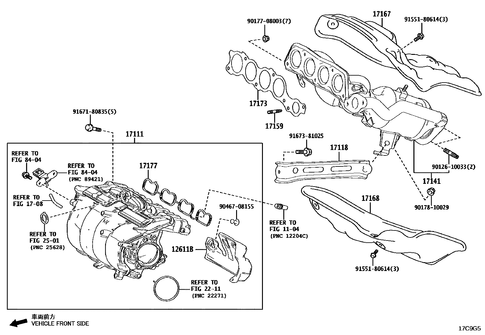 Toyota CAMRY Manifold EPC diagram — 17C9G5