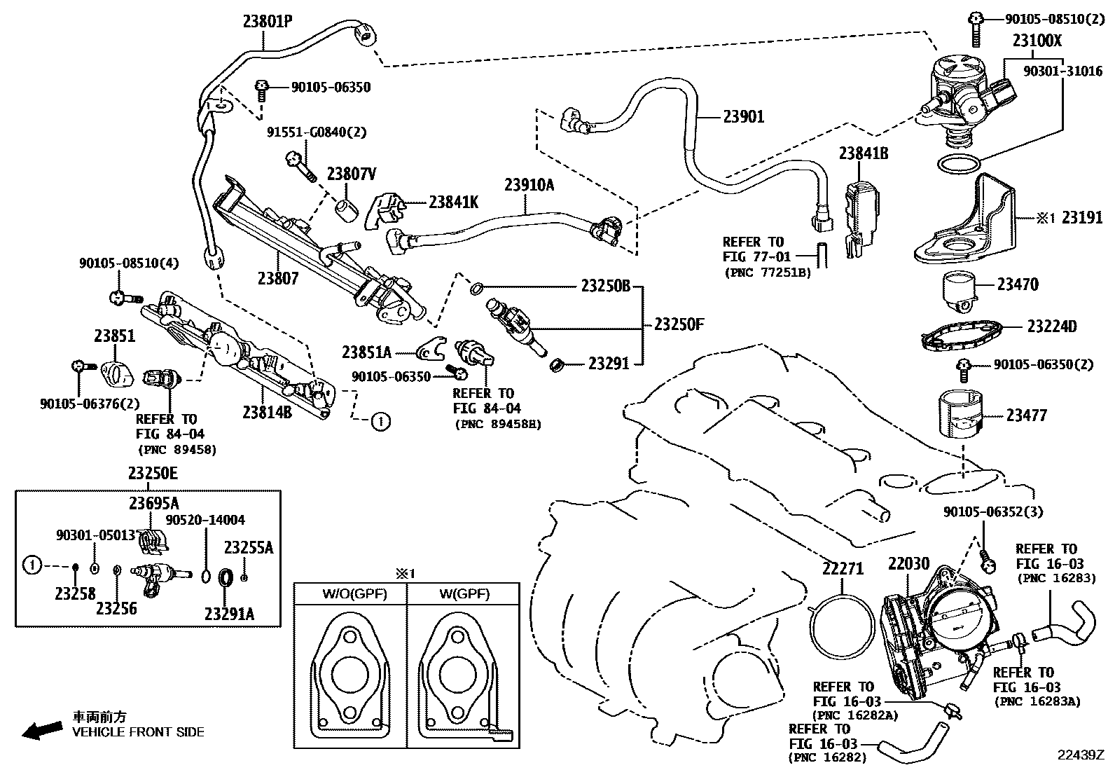 Toyota CAMRY 燃油喷射系统 EPC diagram — 22439Z