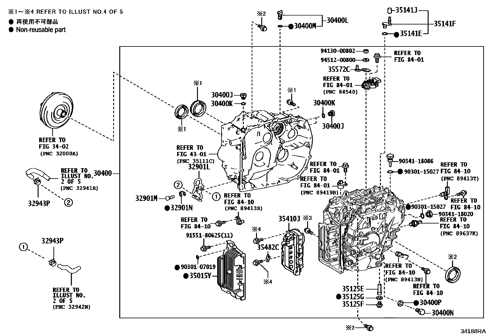 Toyota CAMRY 传动桥总成(CVT) EPC diagram — 34188RA