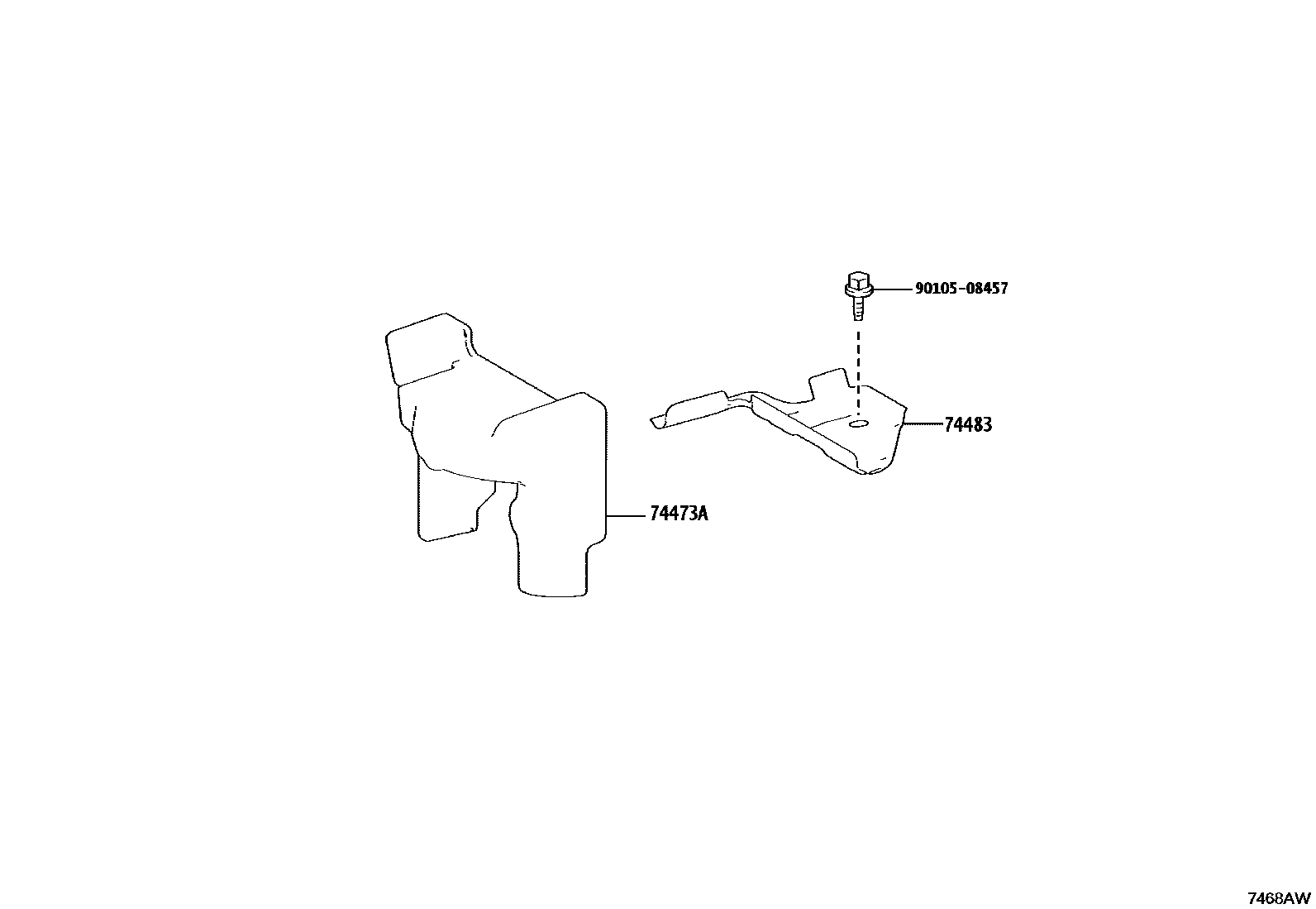Toyota CAMRY battery holder EPC diagram — 7468AW