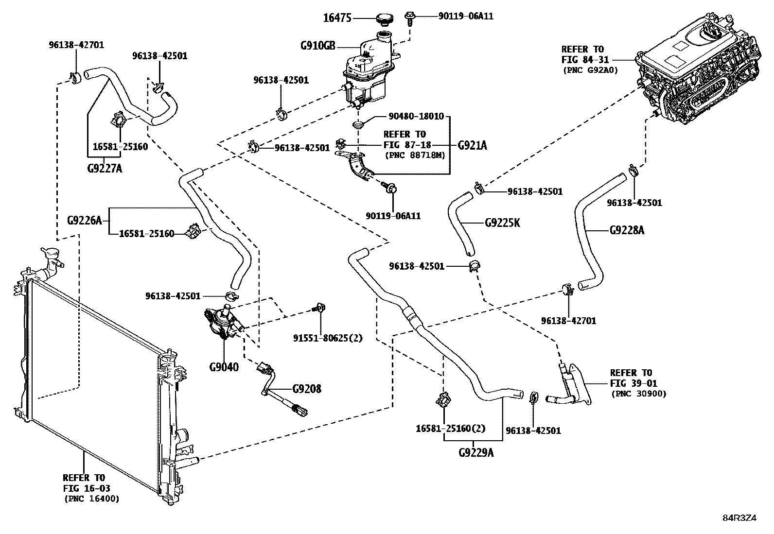 Toyota CAMRY 逆变器冷却系统 EPC diagram — 84R3Z4
