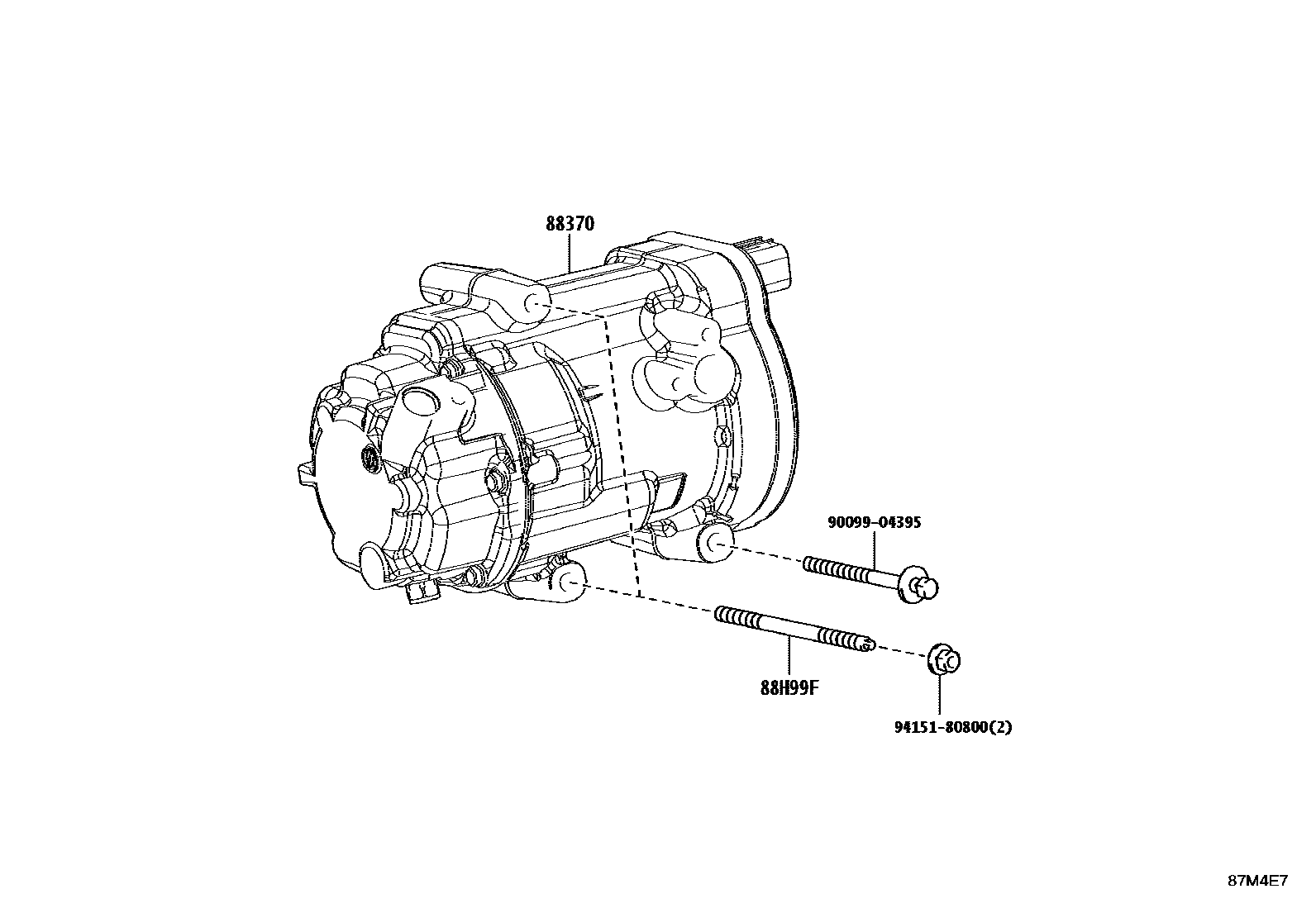 Toyota CAMRY Heating & Air Conditioning - Compressor EPC diagram — 87M4LX