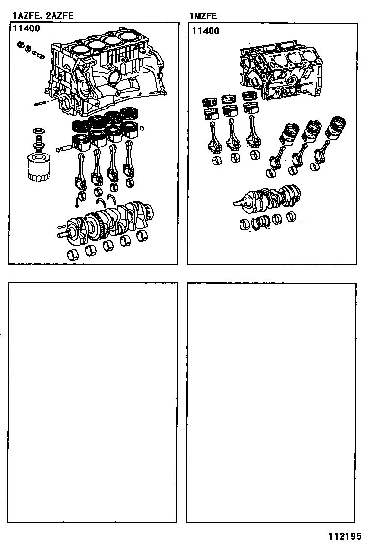Toyota CAMRY Short Block Assembly EPC diagram — 112195