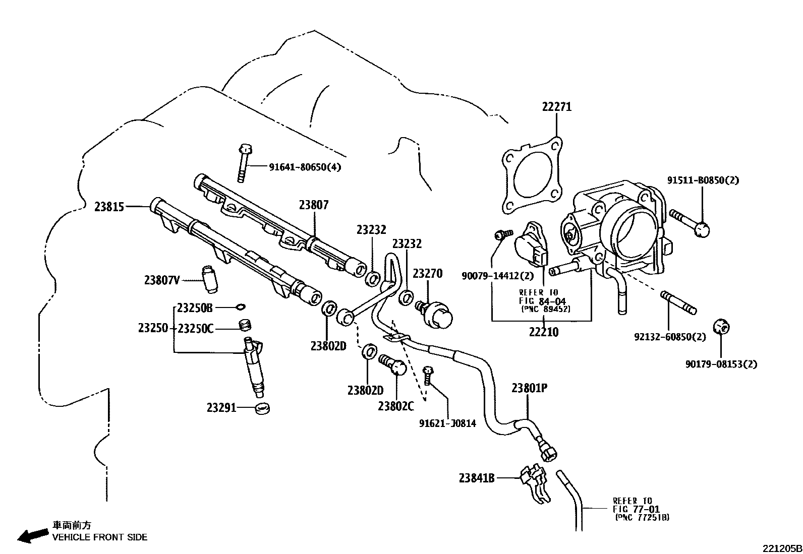 Toyota CAMRY 燃油喷射系统 EPC diagram — 221205B