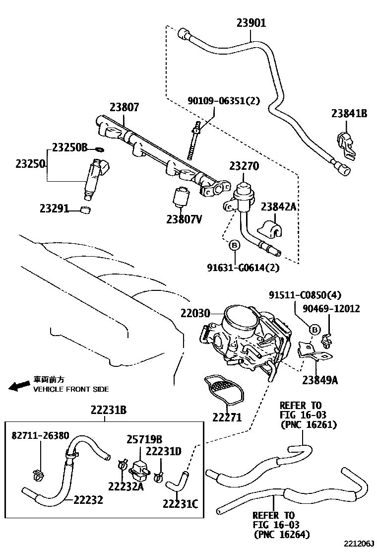 Toyota CAMRY 燃油喷射系统 EPC diagram — 221206J