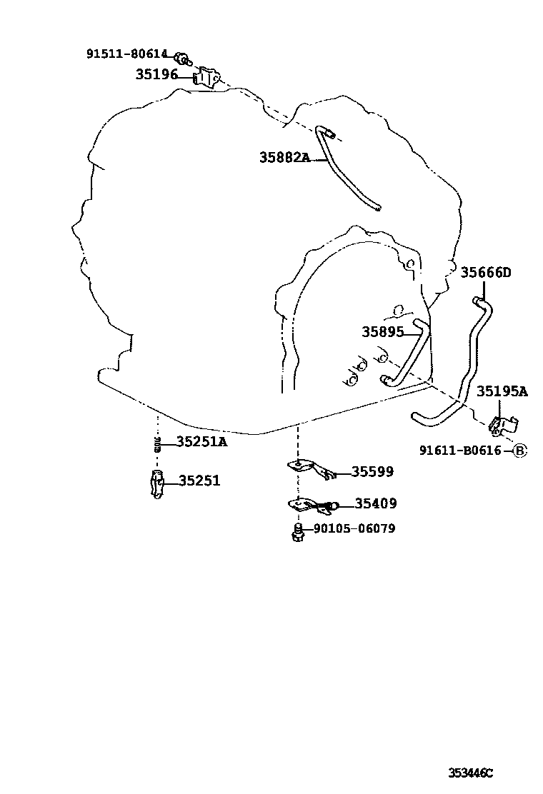 Toyota CAMRY 阀体和滤油网(ATM) EPC diagram — 353446C