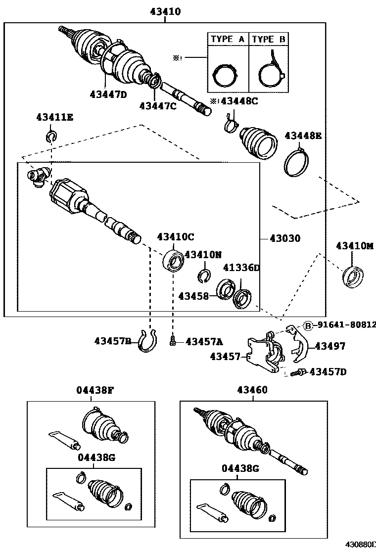 Toyota CAMRY Front Drive Shaft EPC diagram — 430880D