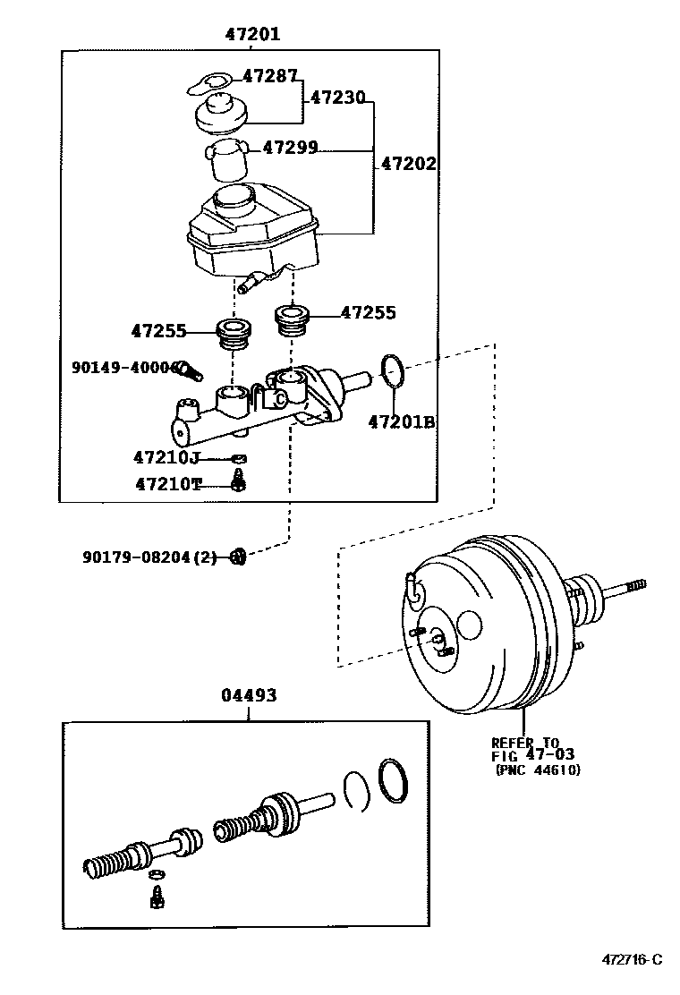 Toyota CAMRY 制动总泵 EPC diagram — 472716C