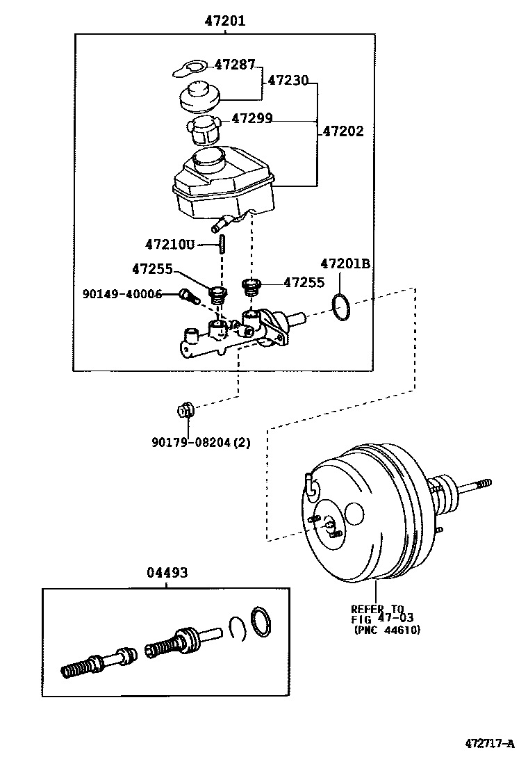 Toyota CAMRY 制动总泵 EPC diagram — 472717A