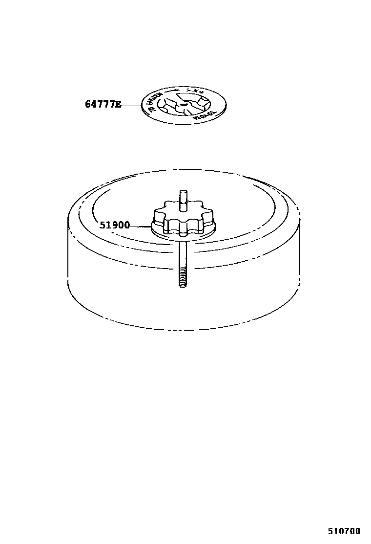 Toyota CAMRY Spare tire rack EPC diagram — 510700