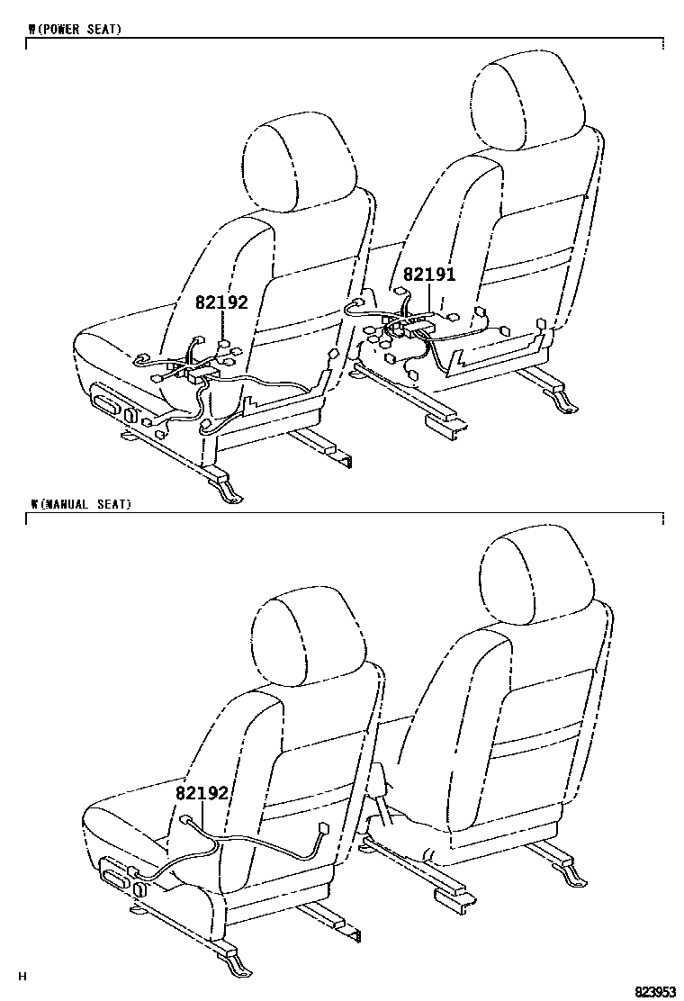 Toyota CAMRY 线束和卡夹 EPC diagram — 823953