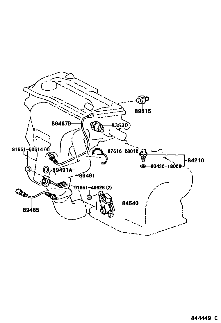 Toyota CAMRY 开关和继电器和ECU EPC diagram — 844449C