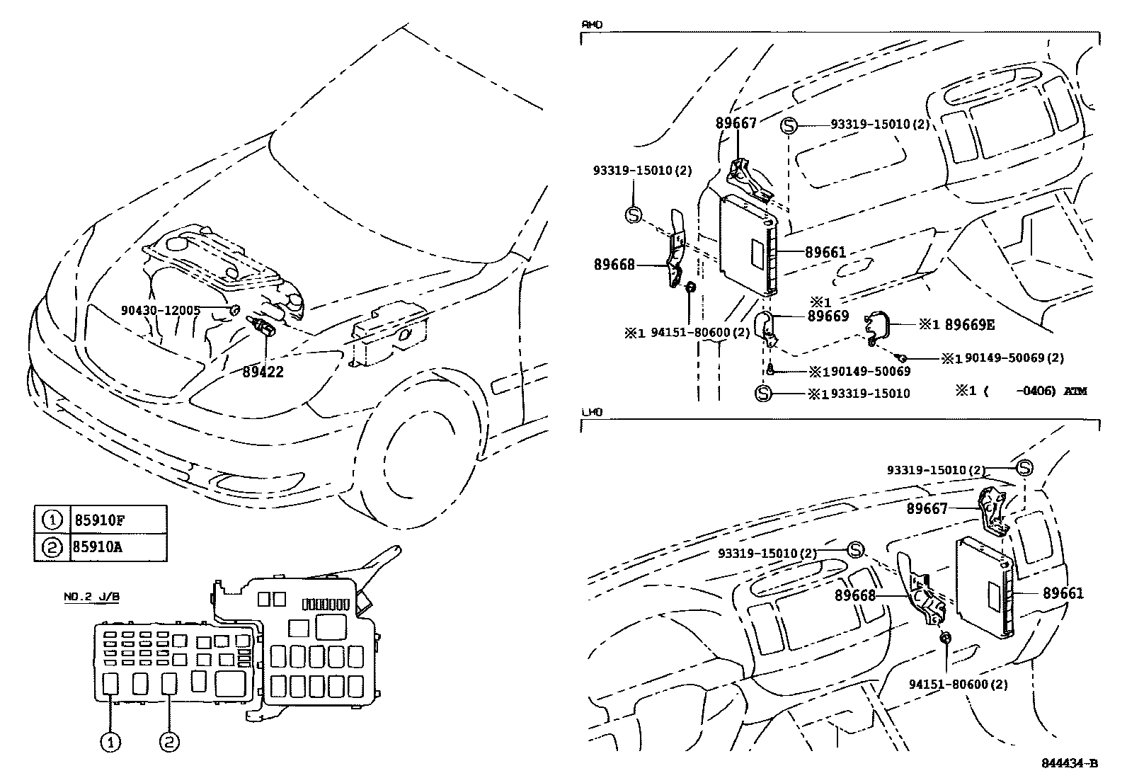 Toyota CAMRY 电子燃油喷射系统 EPC diagram — 844434B