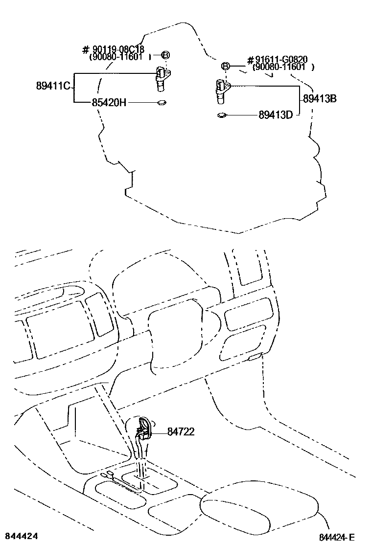 Toyota CAMRY 超速档和电子控制变速器 EPC diagram — 844424E