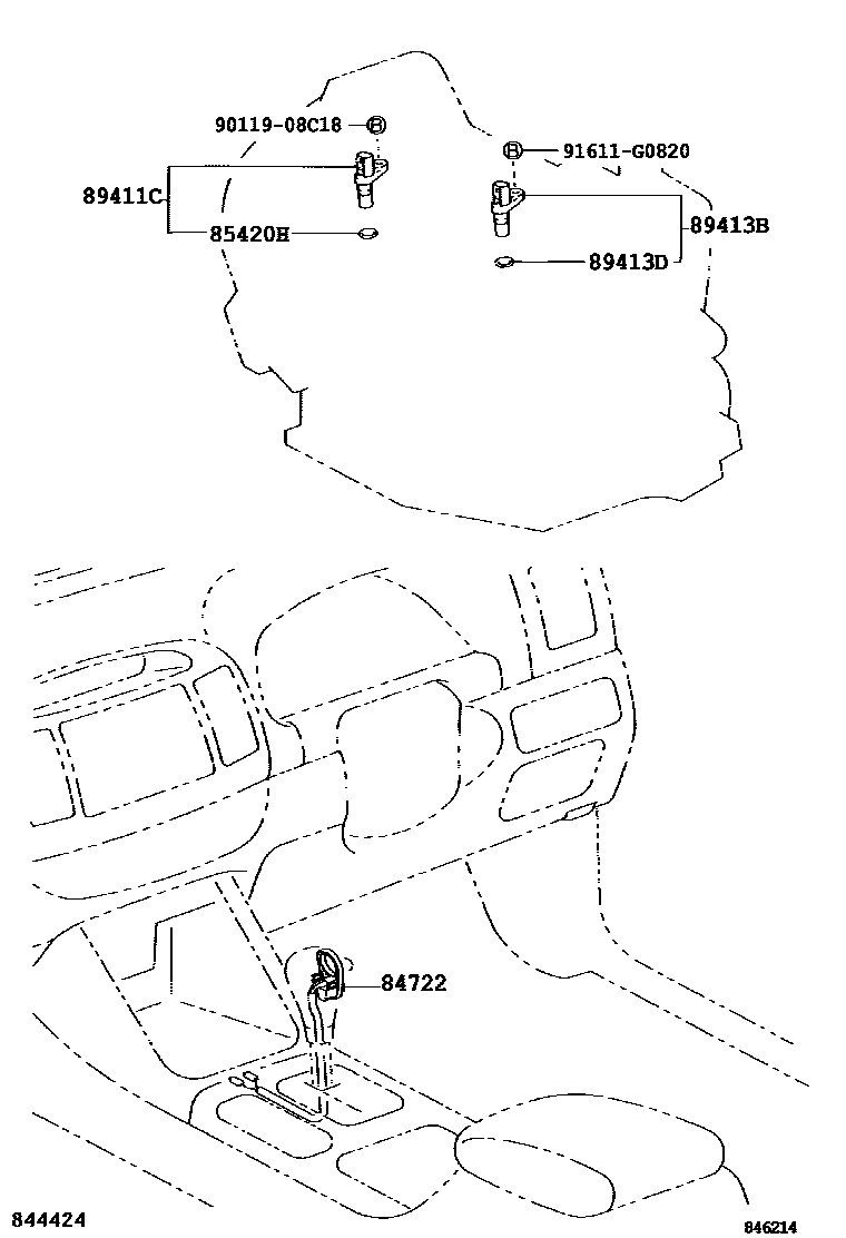 Toyota CAMRY 超速档和电子控制变速器 EPC diagram — 846214