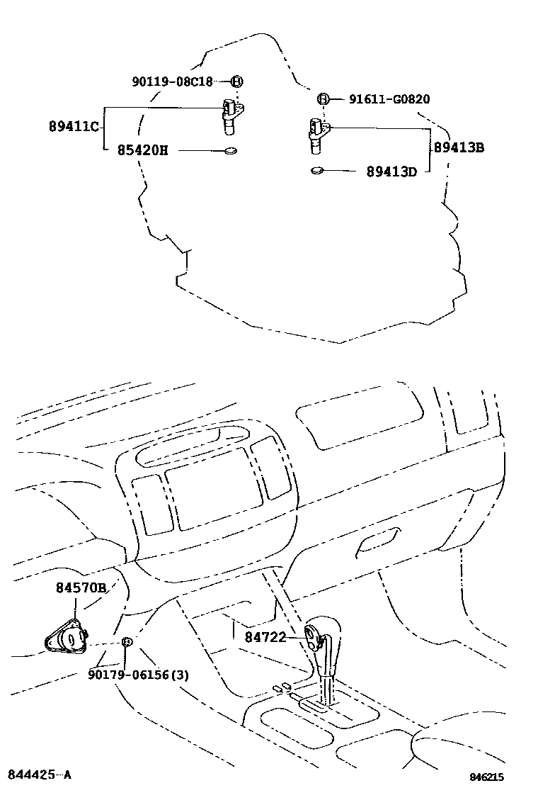 Toyota CAMRY 超速档和电子控制变速器 EPC diagram — 846215