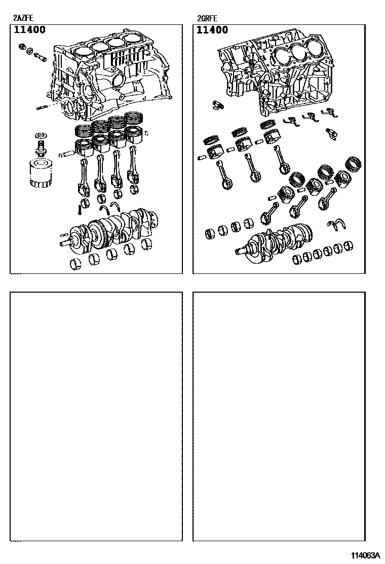 Toyota CAMRY Short Block Assembly EPC diagram — 114063A