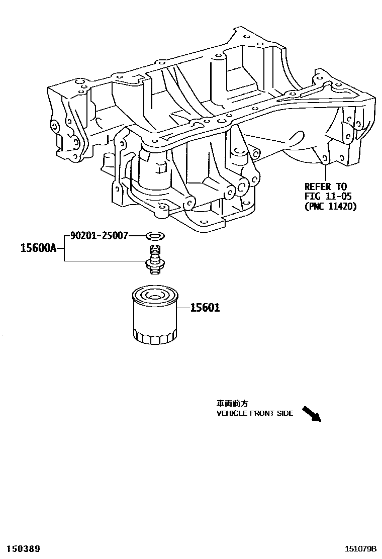 Toyota CAMRY Oil Filter EPC diagram — 151079B