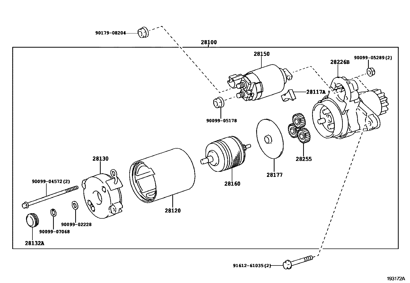 Toyota CAMRY 起动机 EPC diagram — 193172A