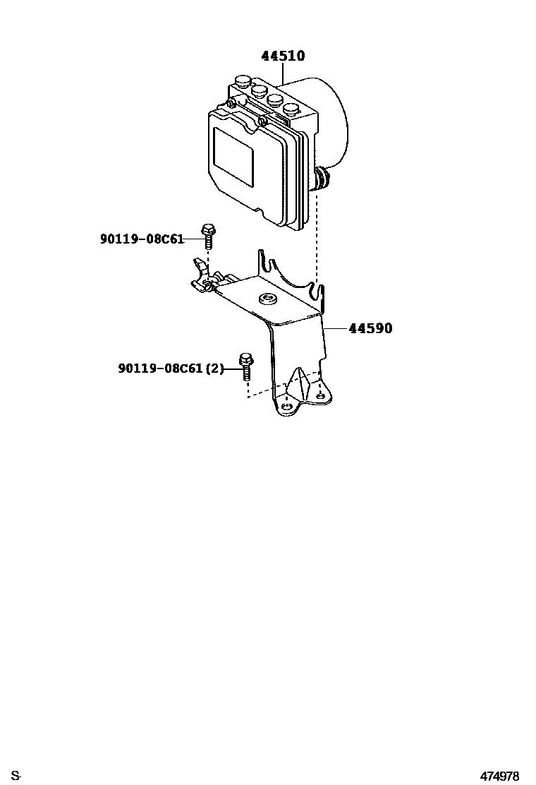 Toyota CAMRY 制动配管和卡箍 EPC diagram — 474978
